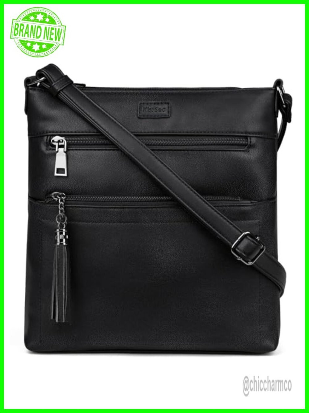 Leather Crossbody Bag Multi-Pocket Adjustable Strap Travel Purse